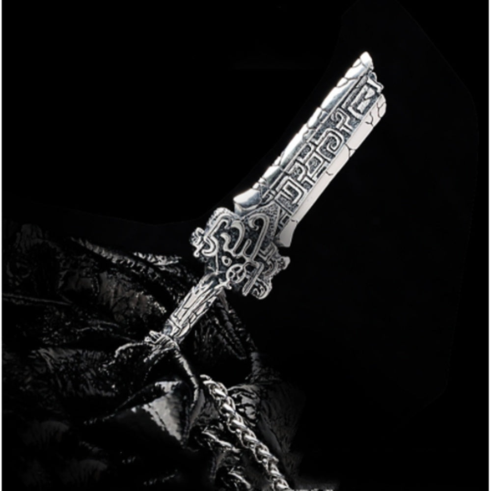Collar de espada antigua, moda masculina de moda, colgante de plata tailandesa, joyería de plata con personalidad