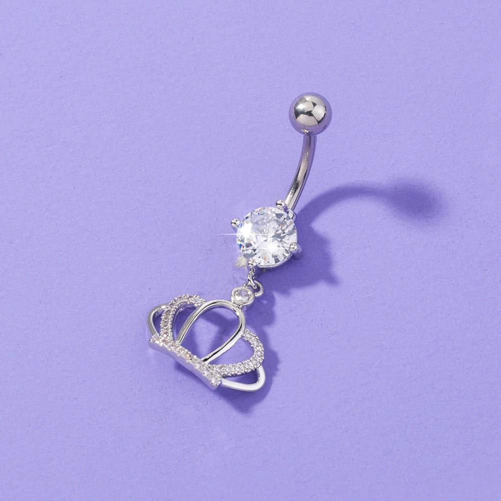 Kronen Zirkon Bauchnabelpiercing Bauchnabelring