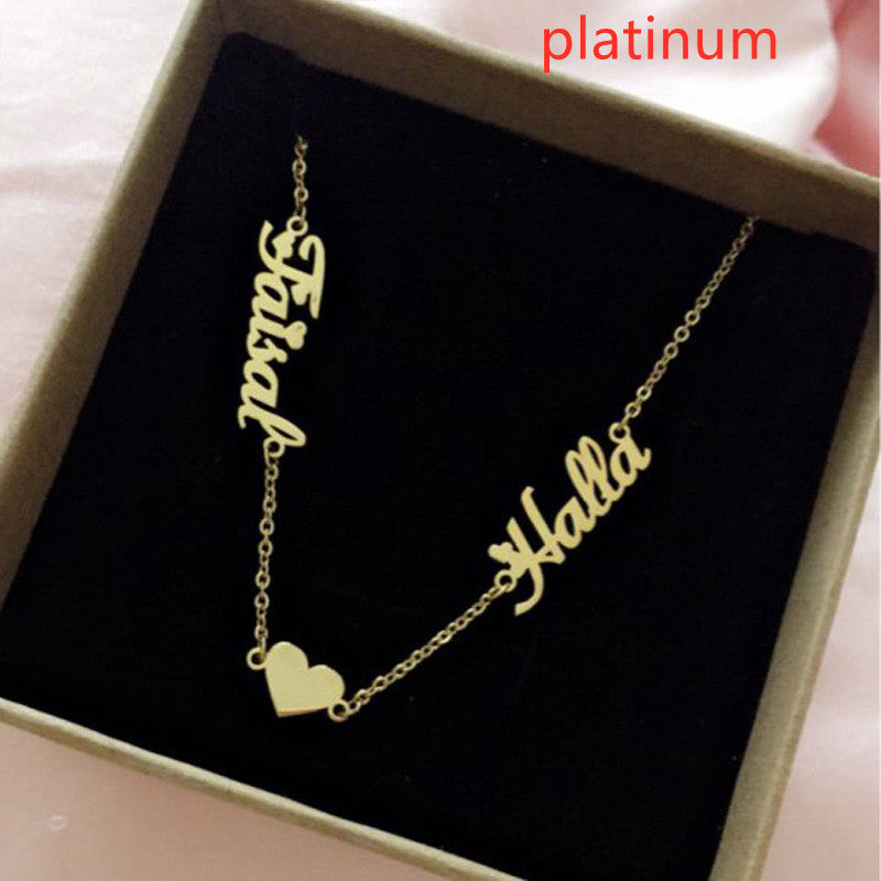 Nombre collar personalizado chapado en oro para mujer