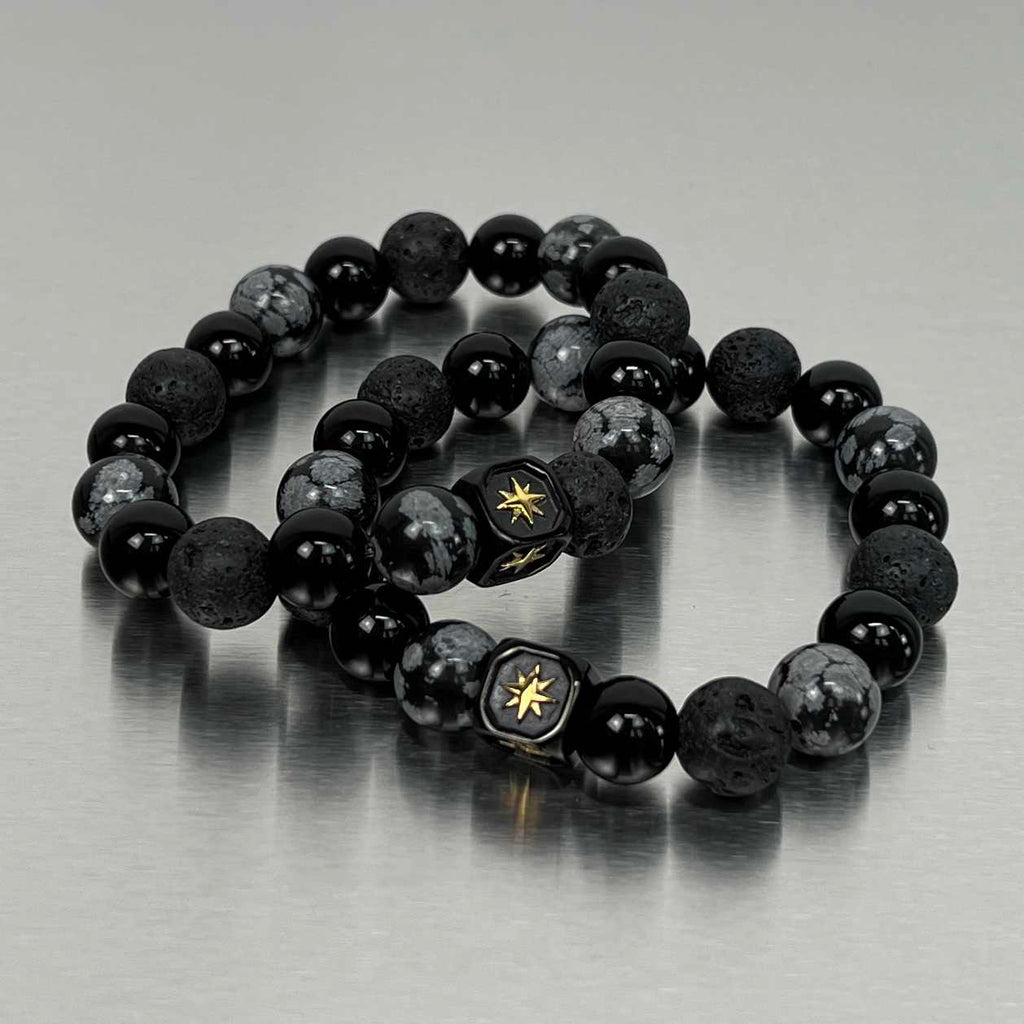 Vintage Obsidian Bright Asterism Bracelet