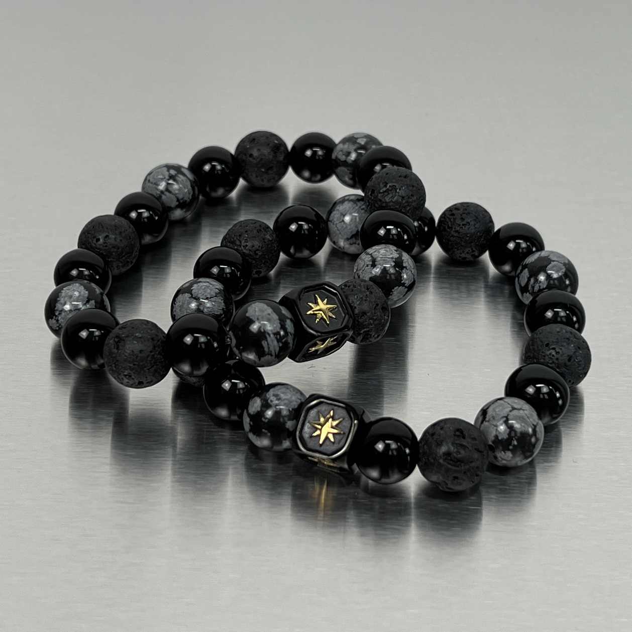 Vintage Obsidian Bright Asterism Bracelet