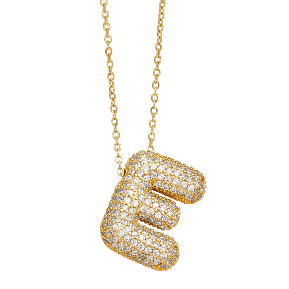 Collar con 26 letras inglesas para mujer con circonitas incrustadas
