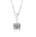 S925 Sterling Silber eingelegter Moissanit Ohrstecker Halskette zweiteiliges Set