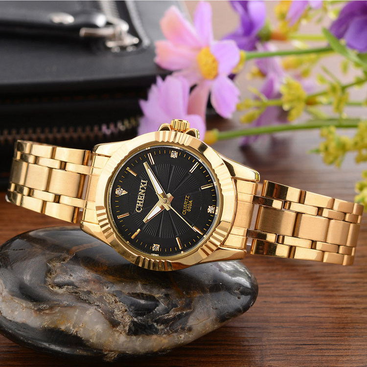 Luxusmarke Herren Goldene elegante Uhren Edelstahl