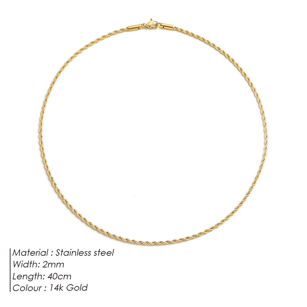 Collar de oro con cadena de cuerda Bianca