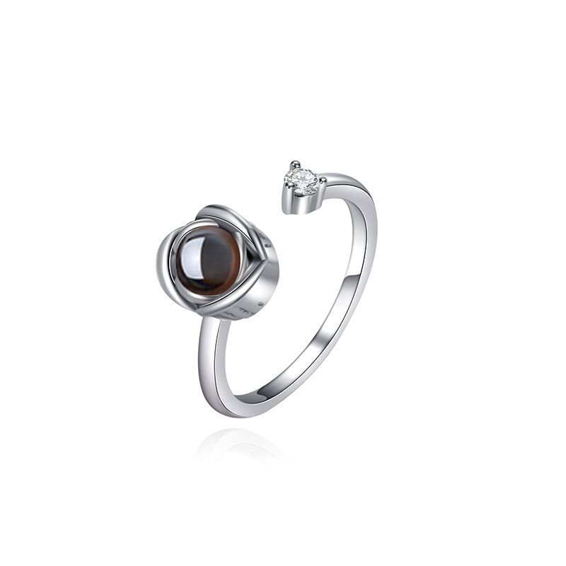Anillos de pareja personalizados proyectivos para hombres y mujeres