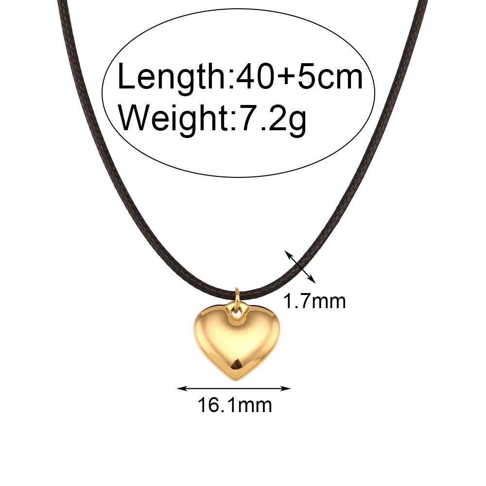 Modeschmuck Damen Edelstahl Seilkette Pfirsich Halskette