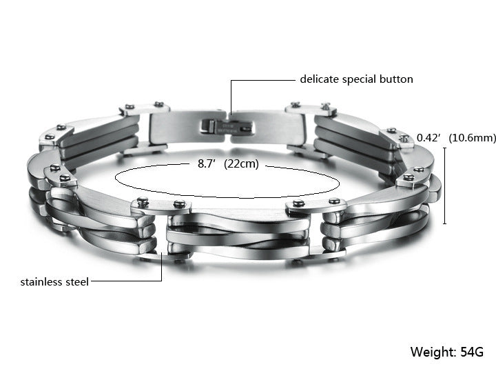 Pulsera de acero de titanio para hombre con textura de diamante