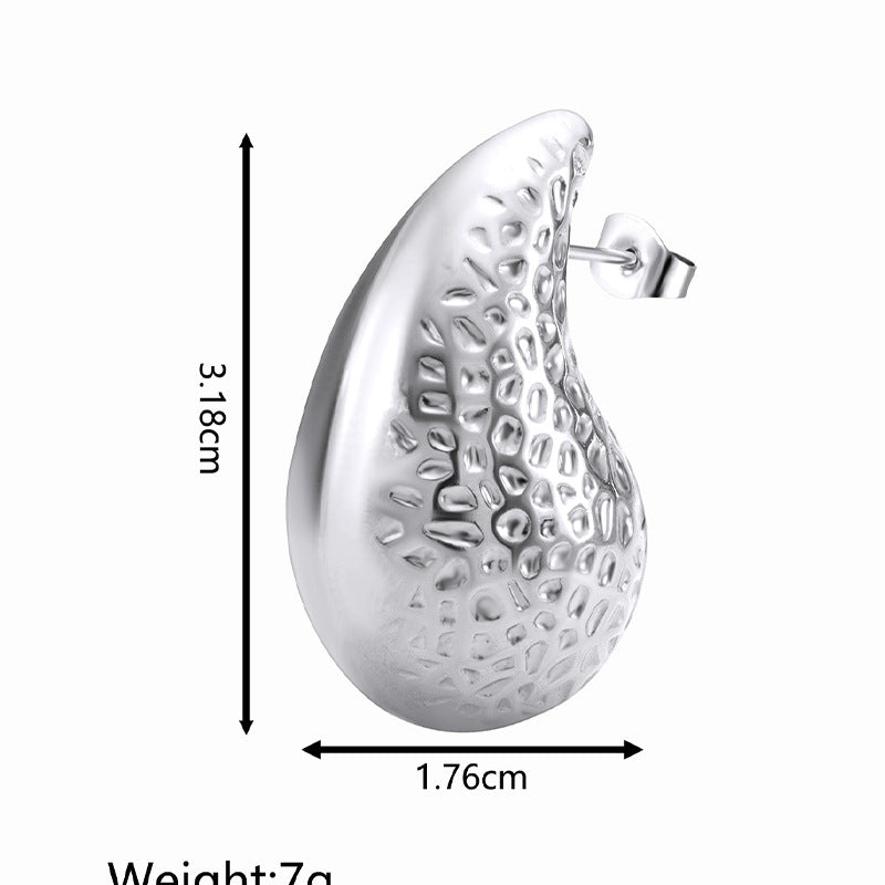 Pendientes de gota de acero inoxidable de moda para mujer