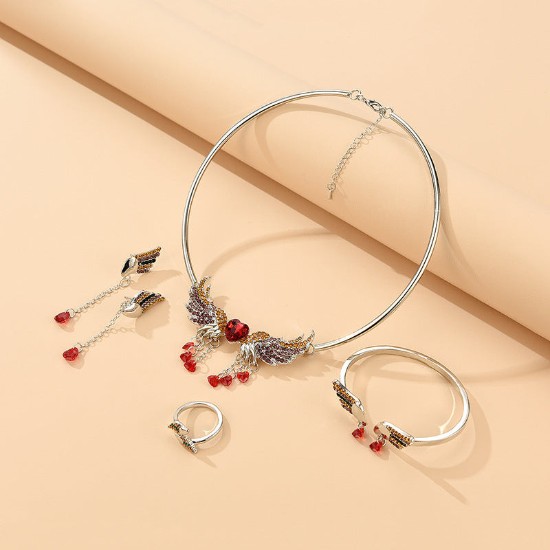 Engelsflügel vierteiliges Schmuckset Mode Luxus
