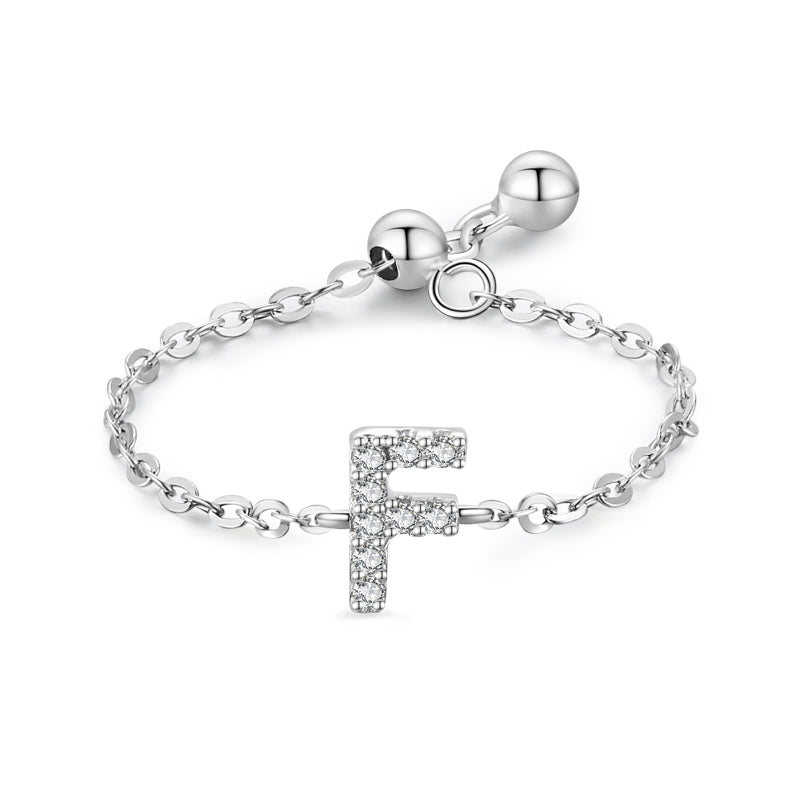 Brief-Kettenring Damen Mode Nische Design Liebe Dünner Ring Schmuck