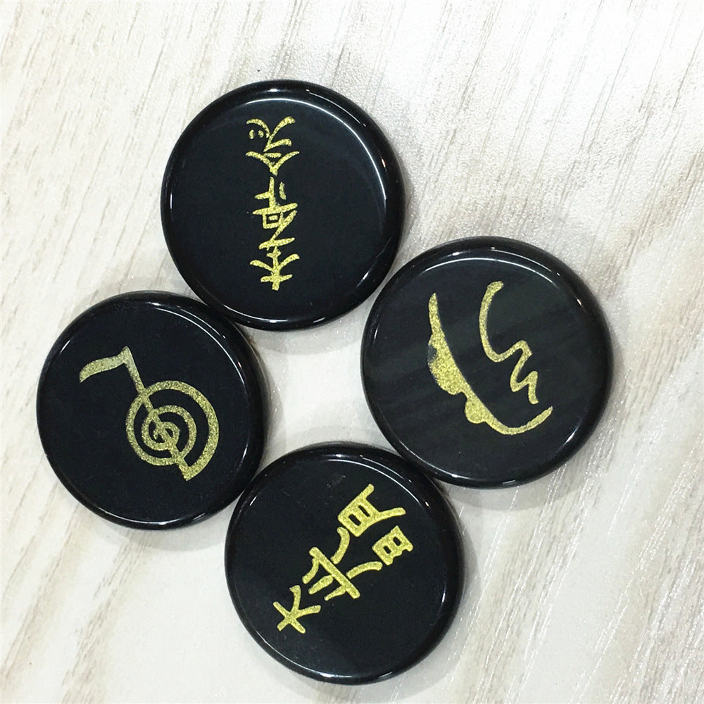 Vier Energiesymbole Natürlicher Kristallschmuck Japanische metaphysische Zaubersprüche