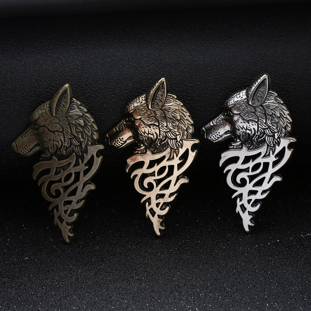 1 Pc Charming Vintage Men Punk Wolf Badge Brooch Lapel Pin Shirt Suit Collar Jewelry Gift For Men Summer Wear Nice Gift