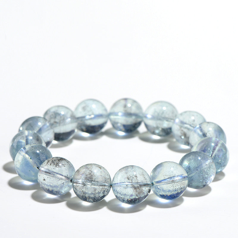 7A Natural Black Aquamarine Ball Bracelet