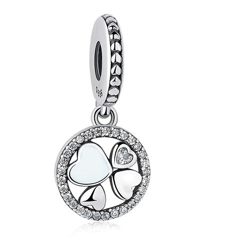 S925 Sterling Silber mit Zirkon-Liebeskleeblatt-Perlen