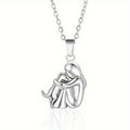 Fashion Little Girl And Dog Hug Necklace