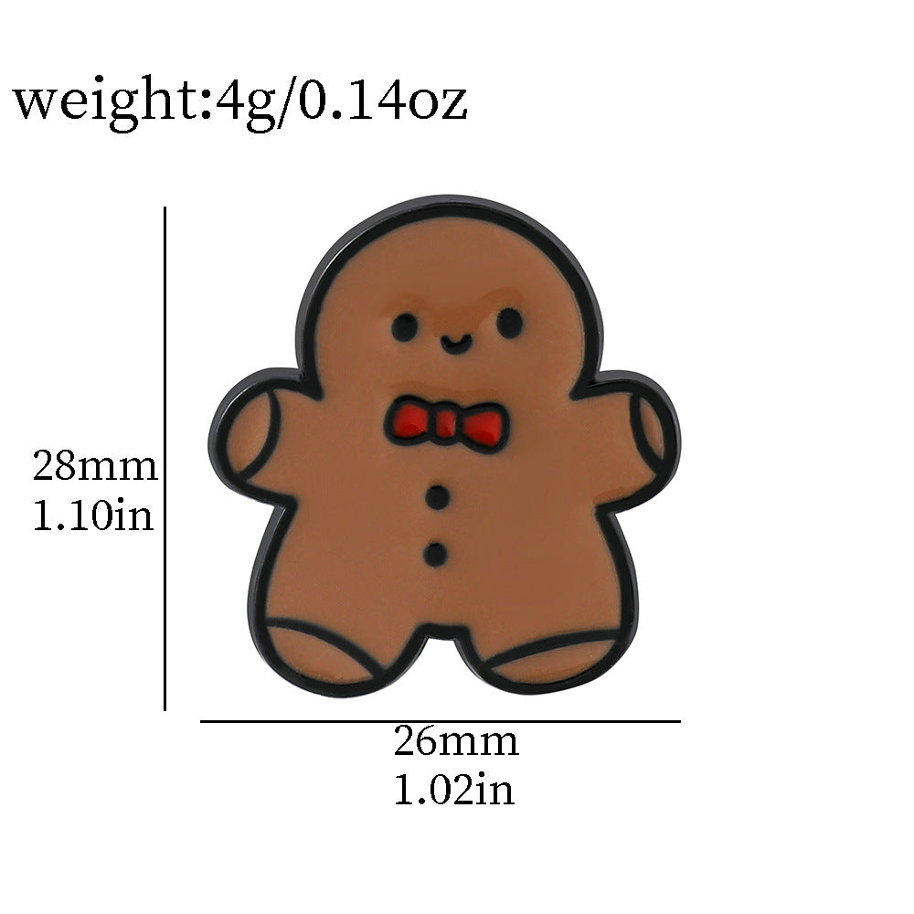 Bonito broche de aleación con diseño navideño de dibujos animados