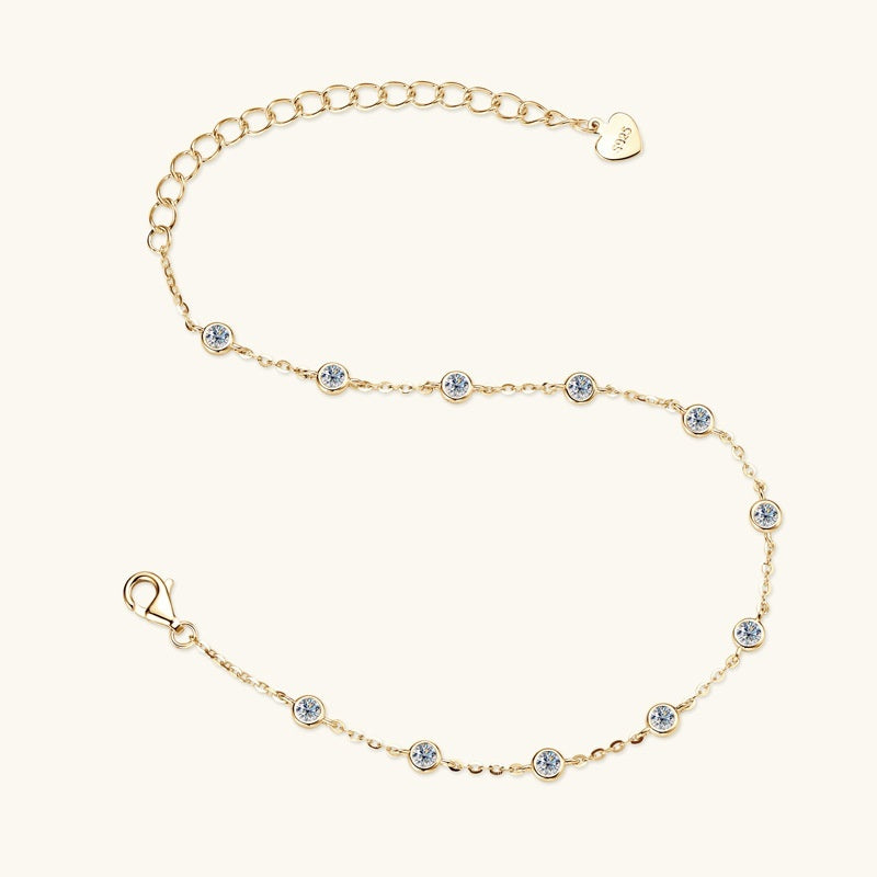 Moissanite Trendy Cool Bracelet Niche High-grade Sterling Silver Hand Jewelry