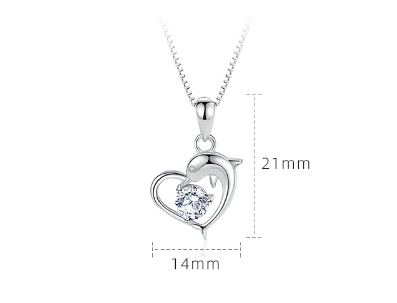 Delfin-Anhänger für Damen aus 925er Sterlingsilber