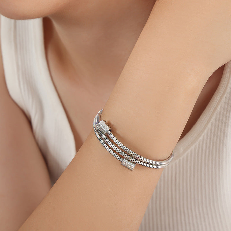 Niche Ins Simple Snake Bones Chain Multi-layer Twin