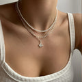 Exquisites Schmetterling Multi-Layer Perlen-Anhänger Halskette Set Damen glänzendes Temperament Freundin Party Geschenk Modeschmuck