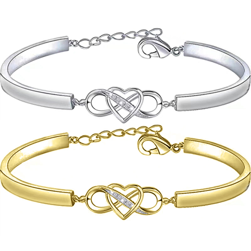 Pulsera brazalete Corazón Infinito Cristal Amor Símbolo Eterno