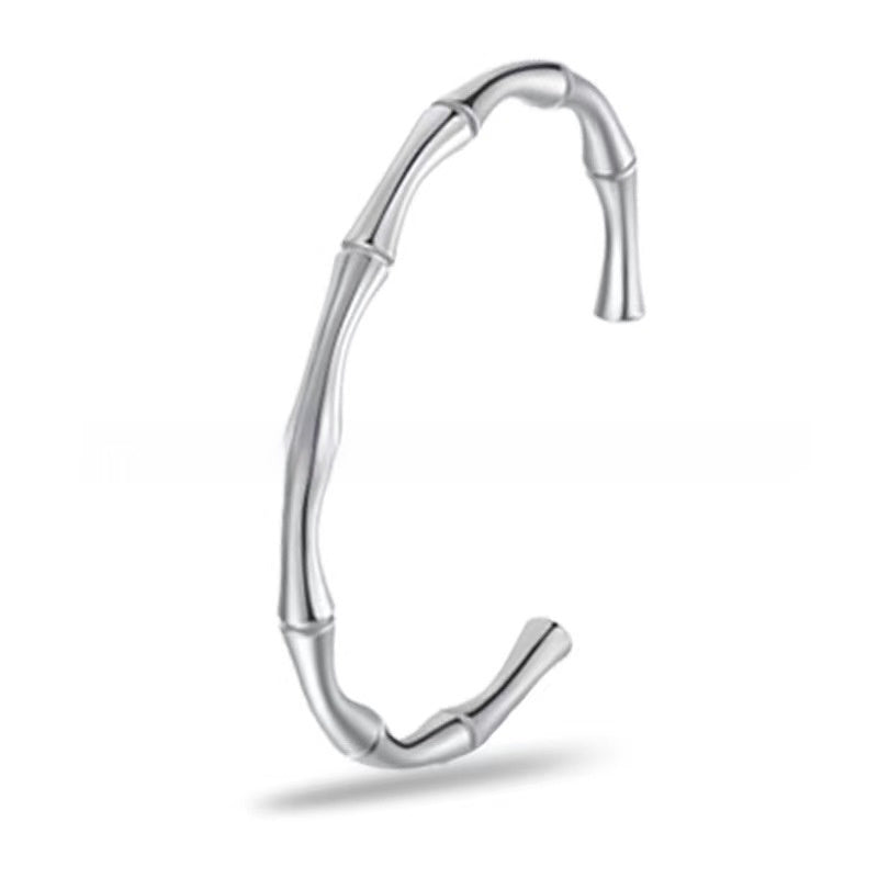 Pulsera en C con cuentas de bambú y trigo
