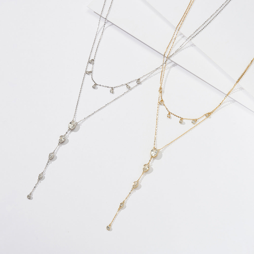 Accessoires: Halskette für Damen aus Sterlingsilber mit zwei Lasso-Anhängern