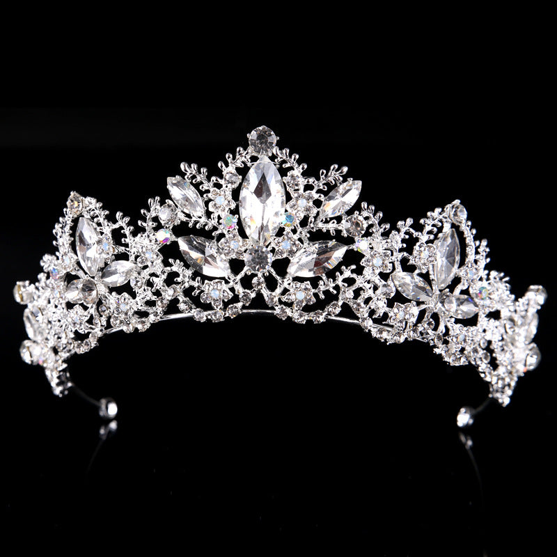 Neue Mode Barock Luxus Kristall AB Brautkrone Tiara Hellgoldene Tiara Diademe für Frauen Braut Haar Hochzeit Accessoires