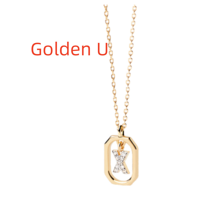 Mini Small Letter Sterling Silver 18k Necklace Simple And Light Luxury Niche