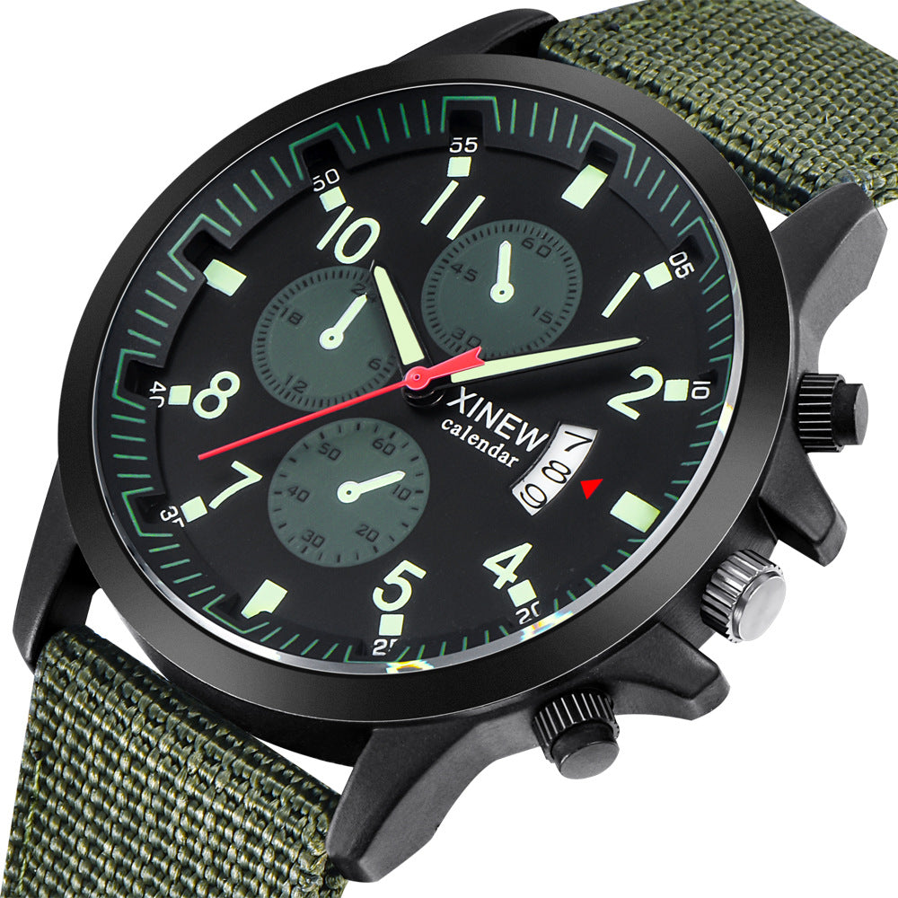 Herrenmarkenuhren, modische Militär-Sportuhr mit Nylonarmband