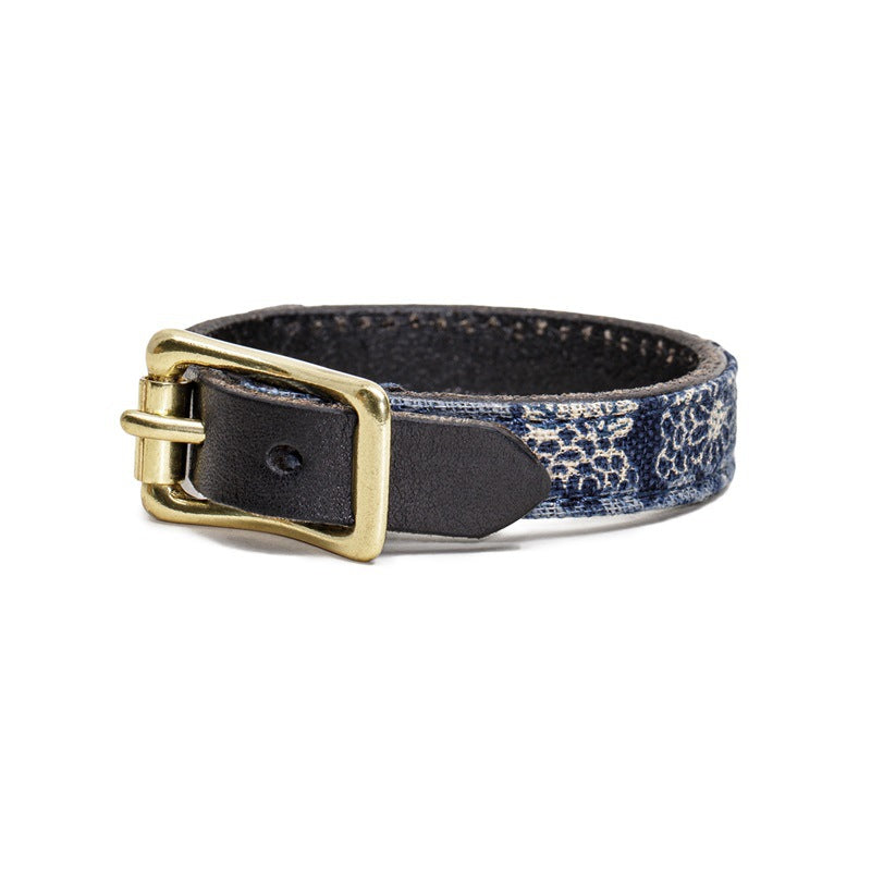 Vintage Patchwork Stitching Bracelet Brass