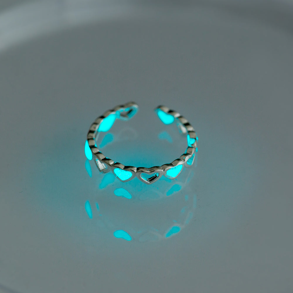 Anillo Corazón Luminoso Ajustable que Brilla en la Oscuridad