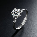 S925 Sterling Silber Moissanit 1 Karat Ring für Damen