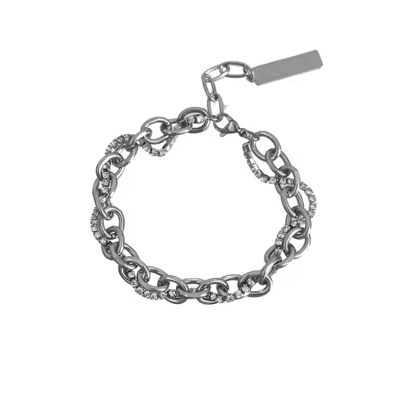 Double-layer Cuban Diamond High-grade Men's And Women's Bracelet