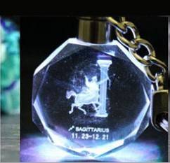 Llavero con colgante de cristal intermitente