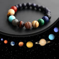 Nueva pulsera de cuentas de ocho planetas de moda para hombres, pulsera cósmica de yoga Chakra Solar de piedra natural, pulsera de joyería hecha a mano de piedras naturales bohemias