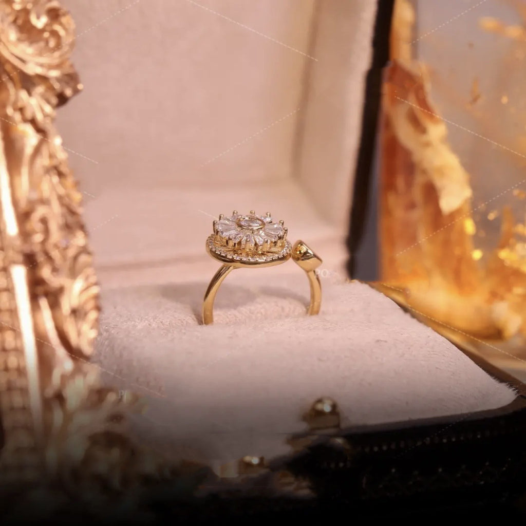 Anillo femenino exquisito de lujo ligero