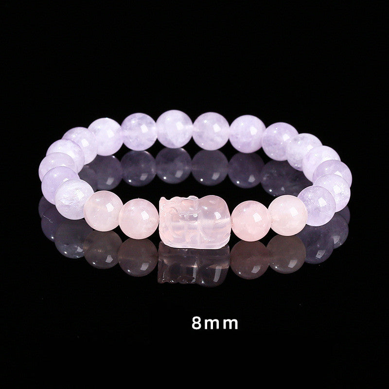 Armband aus natürlicher, violetter Jade, modisch, personalisiert