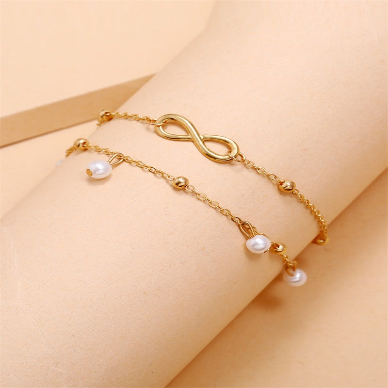 8 Double Pearl Anklet