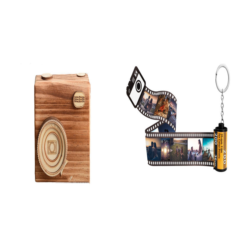 Custom Keychain Creative Memory Time Film Pendant DIY Gift Key Ring