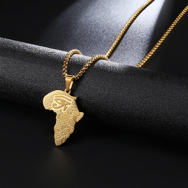 Colgante de collar con mapa de África