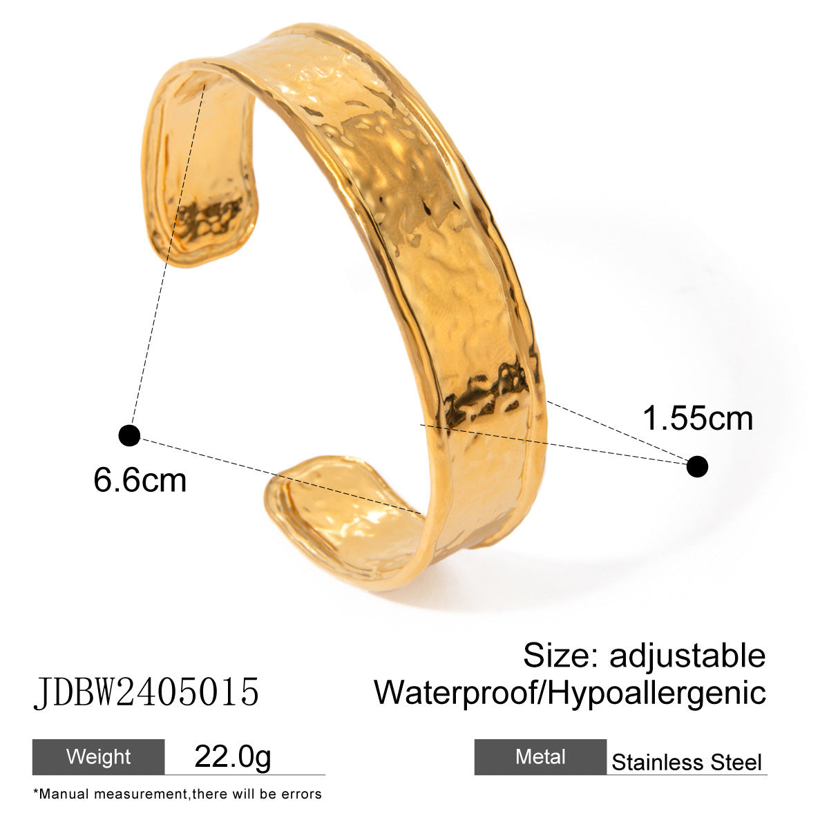 European And American Stainless Steel Exaggerated Gold Bracelet