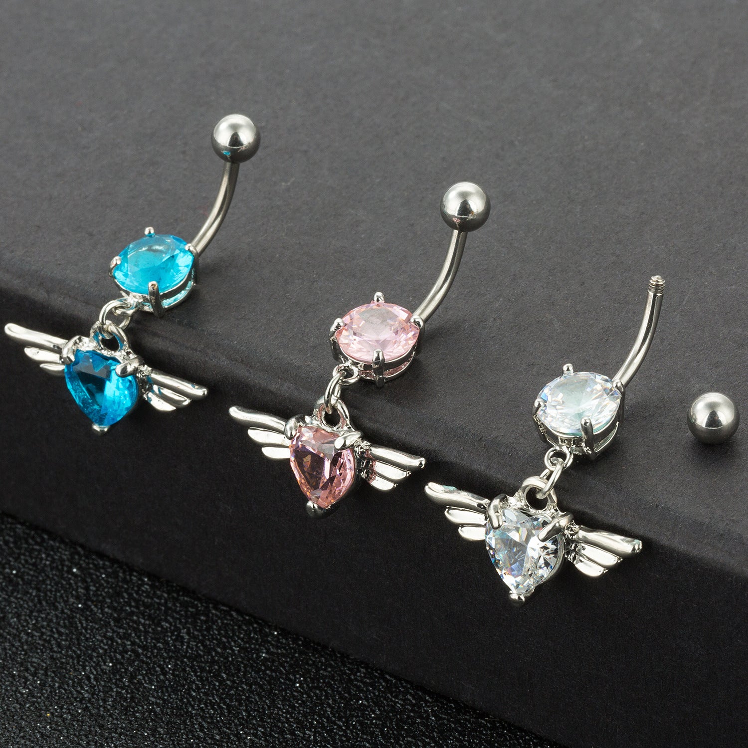 Joyas para Piercing de Ombligo en Forma de Corazón de Amor