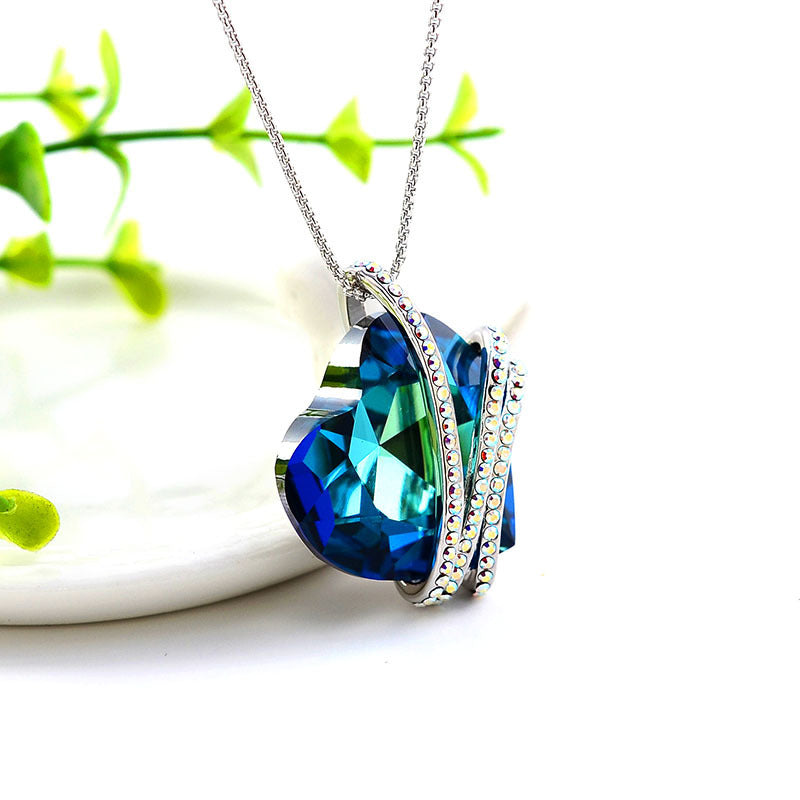 Koreanische Mode-Schmuck Kristall-Halskette - Wahre Liebe Ewig