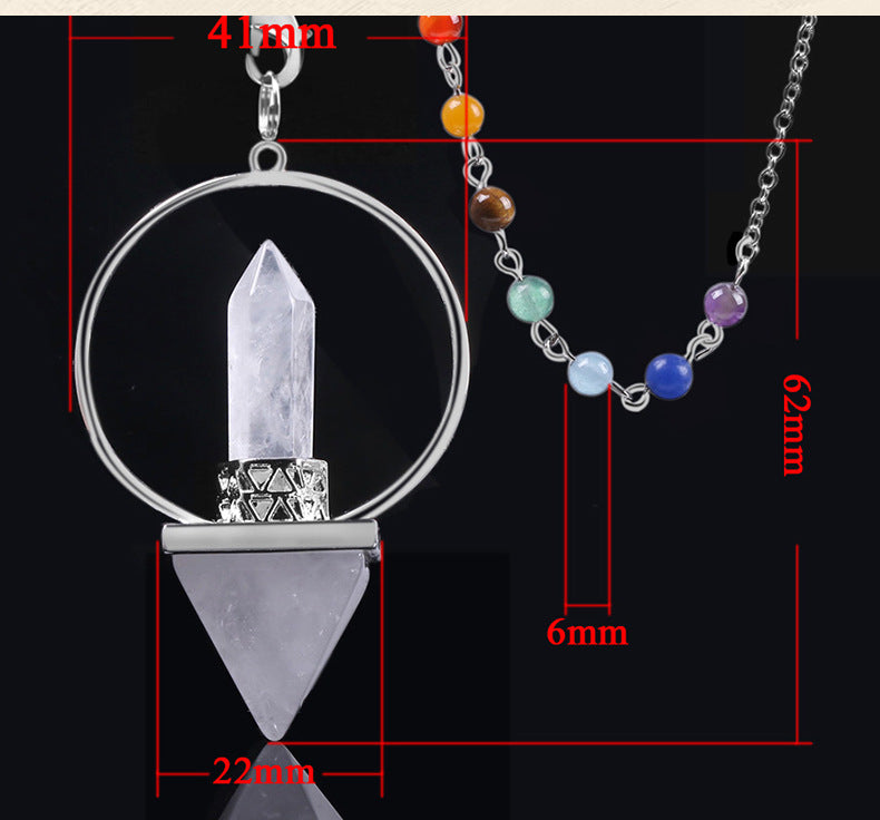 Péndulo de Obsidiana para Meditación con Cadena de Siete Chakras