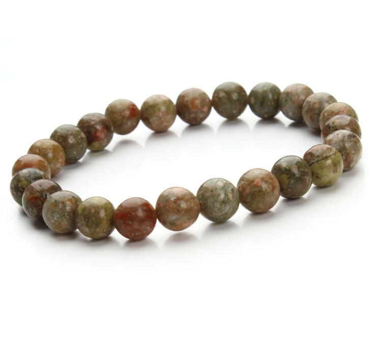 Pulsera de cuentas redondas de piedra arenisca azul aventurina