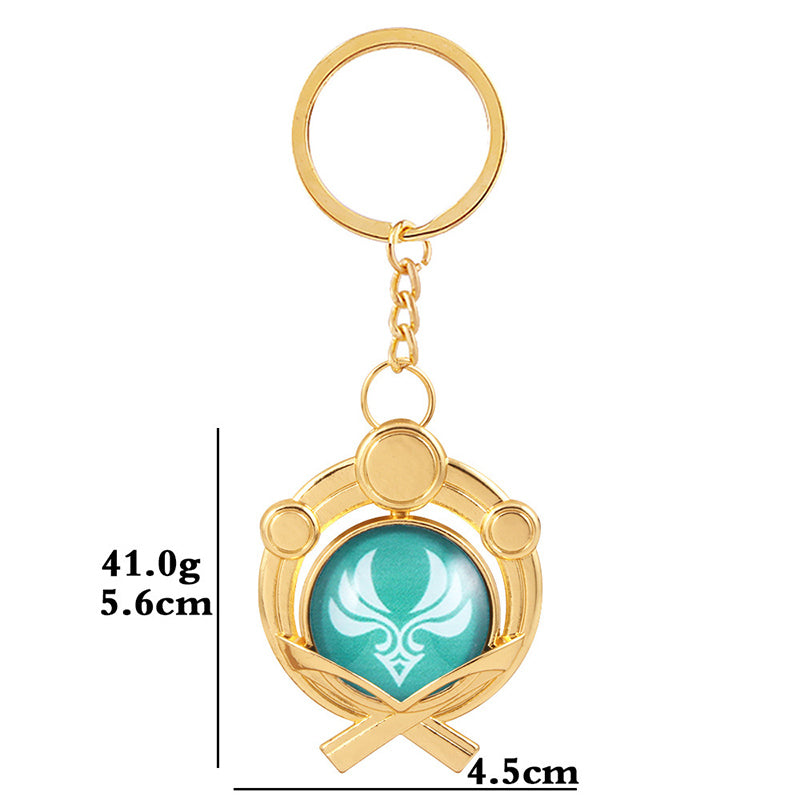 Llavero luminoso de cristal de doble cara de Genshin Impact