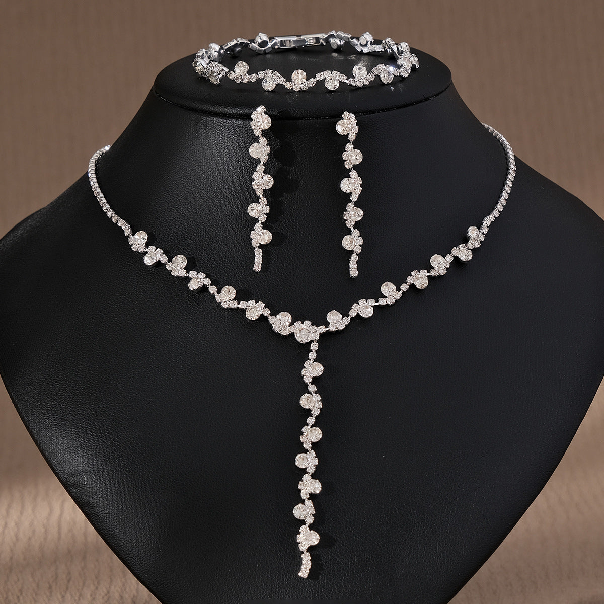 Pendientes Y Collar De Perlas Y Diamantes De Imitación Para Mujer