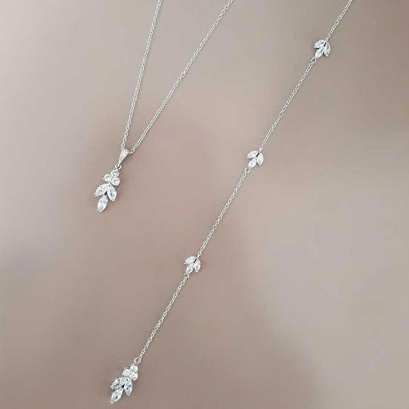 Cadena corporal para espalda, joyería nupcial simple